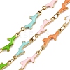 304 Stainless Steel Enamel Coral Link Chains CHS-F023-01G-G-1