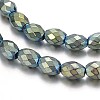 Electroplated Non-magnetic Synthetic Hematite Oval Beads Strands G-F230-18B-1