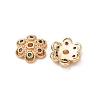 Brass Cubic Zirconia Bead Caps ZIRC-L105-03B-G-2