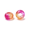 Two Tone Transparent Crackle Acrylic European Beads TACR-P009-B01-05-2
