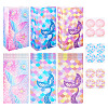 12Pcs 3 Styles Folding Mermaid Tail Print Paper Candy Gift Bags ABAG-TA0001-34-1