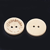 2-Hole Wooden Buttons X-WOOD-S040-42-2
