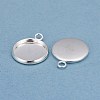 304 Stainless Steel Pendant Cabochon Settings STAS-F191-14S-D-2