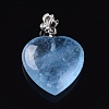 Grade AAA Heart Natural Aquamarine Pendants G-L565-004P-3