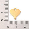 304 Stainless Steel Heart Connector Charms STAS-R222-01G-3
