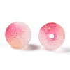 Frosted Baking Paint Crackle Glass Beads with Glitter Powder DGLA-T004-8mm-01H-2