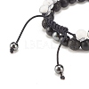 2Pcs 2 Style Cubic Zirconia Braided Bead Bracelet BJEW-JB08050-01-6