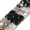 Natural Black Tourmalinated Quartz Beads Strands G-C109-A01-01-1