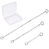 SUNNYCLUE 3Pcs 3 Style Rhodium Plated 925 Sterling Silver Chain Extender FIND-SC0001-61P-1