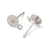 Non-Tarnish 304 Stainless Steel Flat Round Blank Peg & Post Ear Studs Findings X-STAS-E025-1-2