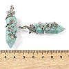 Synthetic Turquoise Double Terminal Pointed Pendants G-C144-03P-01-3