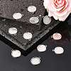 Tibetan Style Antique Silver Alloy Flat Round Pendant Cabochon Settings TIBEP-M022-29AS-5