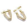 Brass Micro Pave Clear Cubic Zirconia D-Ring Anchor Shackle Clasps ZIRC-S066-048-NF-3