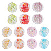 14Pcs 7 Colors Handmade Foil Lampwork Beads FOIL-TA0001-07-3