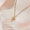 Coconut Tree Brass Micro Pave Clear Cubic Zirconia Pendant Necklaces NJEW-JN05148-02-1