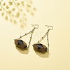 Synthetic Hematite & Acrylic Oval Dangle Earrings EJEW-JE04975-3