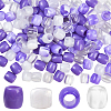 120Pcs 4 Styles ABS Plastic Imitation Pearl European Beads FIND-SC0019-27A-1