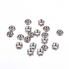6-Petal Tibetan Style Alloy Flower Bead Caps TIBE-S220-AS-RS-1