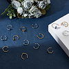 16Pcs 8 Styles Stainless Steel Cuff Ring Components STAS-DR0001-17-4