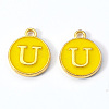 Golden Plated Alloy Enamel Charms X-ENAM-S118-09U-2