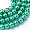 Baking Paint Pearlized Glass Pearl Round Bead Strands X-HY-Q003-10mm-29-1