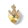 Real 18K Gold Plated Rack Plating Brass Micro Pave Clear Cubic Zirconia Pendants KK-C015-07G-05-1