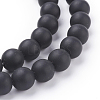 Synthetic Black Stone Beads Strands X-G508-2-3