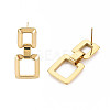 304 Stainless Steel Double Rectangle Dangle Stud Earrings for Women EJEW-N016-018LG-4