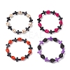 Halloween Cross & Skull Acrylic Bead Stretch Bracelets BJEW-JB12617-1