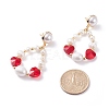 Teardrop Beaded Dangle Stud Earrings for Girl Women X1-EJEW-TA00023-3