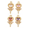 Brass Micro Pave Cubic Zirconia Pendants CU-CBA7392-10G-1