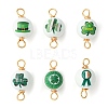 Saint Patrick's Day Printed Wood Connector Charms PALLOY-JF02233-1