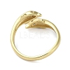 Brass with Cubic Zirconia Open Cuff Rings RJEW-Z017-01G-3