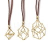 3Pcs 3 Style Crystal Holder Cage Necklace NJEW-JN04586-2
