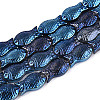Transparency Electroplate Glass Beads Strands GLAA-T023-40B-06-1