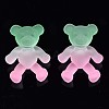 1-Hole Transparent Spray Painted Acrylic Buttons BUTT-N020-001-B05-2