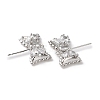Brass with Clear Cubic Zirconia Stud Earring Findings KK-G491-56P-2