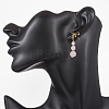 Natural Mixed Stone Bowknot with Round Dangle Stud Earrings EJEW-JE06780-5