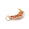 Glass Bead Moon Pendants PALLOY-JF02019-4