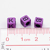 Mixed Letters Opaque Acrylic Cube Beads X-SACR-S177-04-4