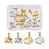 8Pcs 4 Styles 304 Stainless Steel Pendants STAS-TA0001-36-1