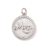 Mother's Day Brass Micro Pave Cubic Zirconia Pendants X-KK-A207-06P-1