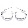 Brass Half Hoop Earrings KK-N232-109P-NF-2