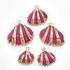 Spray Paint & Electroplate Sea Shell Pendants SSHEL-S262-09-3