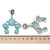 Alloy Synthetic Turquoise Dangle Stud Earrings EJEW-U053-07AS-5