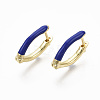 Brass Enamel Huggie Hoop Earrings EJEW-R144-011-NF-2