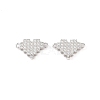 Rhodium Plated 925 Sterling Silver Pave Clear Cubic Zirconia Links STER-O006-07P-1