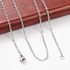 Tarnish Resistant 304 Stainless Steel Cable Chain Necklace Making STAS-P045-05P-3