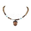 Natural Wenge Wood Pendant Necklaces NJEW-JN04791-01-2