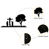 Tree & Human & Cross Pattern Iron Mailbox Frame DIY-WH0262-003-3